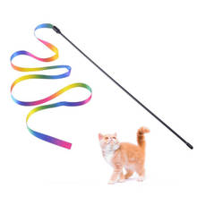 Палочки для кошек, 1 шт., двусторонняя цветная Радужная лента, забавные игрушки-палочки для кошек, Интерактивная палочка для домашних животных, товары для игрушек 2024 - купить недорого