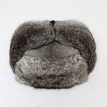 100% Real Rabbit Fur Hats Russia Unisex 100% Genuine Fur Hat Warm Cold Ski Caps Fashion Natural Fur Aviator Hats 2024 - buy cheap