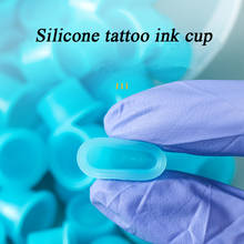 Tazas de tinta desechables para tatuaje, accesorios de Microblading, tapas de tinta de pigmento de silicona suave, soporte de pegamento, herramientas de maquillaje permanente, suministro de PMU 2024 - compra barato