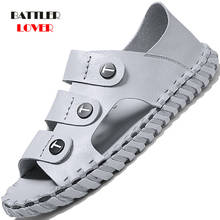 2021 Roman Designer Men Fashion Cow Leather Sandals Vintage Style Gladiator Sandalies for Male Beach Slippers Zapatos De Hombre 2024 - buy cheap