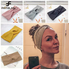 Solid Color Headbands For Women Girls Wide Cross Knot Turban Twist Knotted Elastic Hair Band Hair Accessorie Girls Headband 2024 - buy cheap