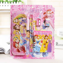 7-piece Disney Princess Stationery Set Cartoon Stationery Box Pencil Eraser Ruler Notebook Set Colorful School Supplies Gift 2024 - buy cheap