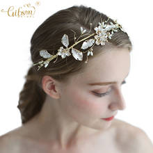Light Gold Headpiece Pearl Baroque Crown Wedding Headband Hair Comb Bridal Accessories Jewelry For Women 2024 - buy cheap