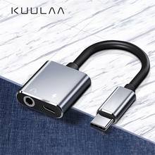 KUULAA USB C к Jack 3,5 Aux адаптер Тип C кабель удлинитель аудио сплиттер 3,5 мм AUX конвертер наушников для Huawei Xiaomi 2024 - купить недорого