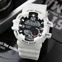 Sanda marca de luxo homens relógios esportivos multifunction led digital relógios à prova dwaterproof água militar relogio masculino 2024 - compre barato