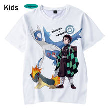 Camiseta con estampado 3D de Comic Demon Slayer para niños, camisetas informales de moda para niños y niñas, camisetas de Hip Hop 3D Kimetsu no Yaiba para niños 2024 - compra barato