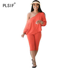 simple pure color skew neck short sleeve top and hot short 2 pieces set high street lady fashion tracksuits 2024 - buy cheap