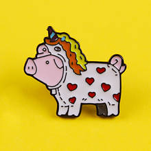 Unicorn Pig Brooches Enamel Pins For Backpacks Cartoon Style Metal Badges On Clothes T-Shirt Lapel Pin Bag Badge Gifts Brooch 2024 - buy cheap