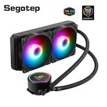 Segotep чехол для ПК с водяным охлаждением, вентилятор ЦП, ШИМ RGB Водяной кулер, радиатор с жидкостным охлаждением для LGA 115x/1200/2011/2066/AM4 2024 - купить недорого