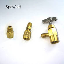 Hot Sale Durable And Practical 3PC R1234yf R134a R12 Refrigerant Can Tap Adapter Fittings 1/4SAE 1/2" ACME RH 2024 - buy cheap