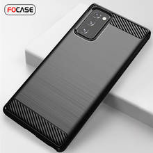 Funda de fibra de carbono para Samsung Note 20, carcasa suave de TPU, con textura cepillada, Ultra 2024 - compra barato