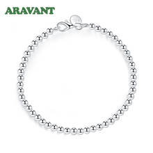 Pulseira feminina de prata 925, acessório de joia de prata 4mm 6mm 8mm 10mm 2024 - compre barato