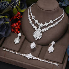 Godki-conjunto de joias feminino com 4 peças, joias à prova d'água, estilo indiano, zircônia cúbica, para casamento 2024 - compre barato