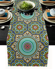 Marrocos flores coloridas arábicas, toalha de mesa de jantar, decoração de mesa de casamento, festa moderna 2024 - compre barato