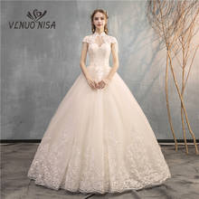 VLNUO NISA Elegant Champagne Lace Wedding Dress Beading Tassel Pearl Button Cheap Plus Size Bridal Gown Vestido De Noiva 35 2024 - buy cheap