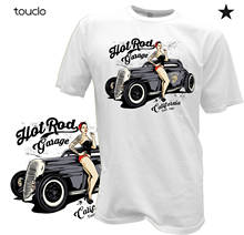 Hot Sale Men T Shirt Fashion T-Shirt Pin Up Girl Hot Rod Rockabilly Tattoo Musik Garage Oldschool V8 USA V6 Summer O-Neck Tops 2024 - buy cheap