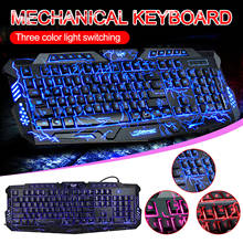 Gaming Keyboard LED Crack Keyboard Gamer 3 Colors Led Backlit Computer Keypad Ergonomic USB Wired Keyboards For PC Laptop Games 2024 - buy cheap