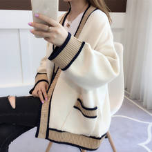 Long Women Thicken Sweaters 2021 Autumn Winter New Knitted Warm Lady Solid Cardigan Outwear Coat Tops 2024 - buy cheap