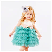Летнее платье-пачка принцессы для девочек, 1 год, день рождения, свадьба, платье с цветами для малышей, рождественские платья для малышей 2024 - купить недорого