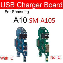 Зарядное устройство USB Джек док-плата для Samsung Galaxy A10 SM-A105FD A105FD зарядный порт модуль Usb разъем порт плата замена 2024 - купить недорого