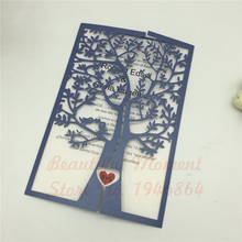 50pcs Vertical Laser Cut Love Bird Tree Invitation Cards Kits For Wedding Bridal Shower Birthday Party Wedding Decor Supplies 2024 - buy cheap