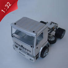 Remolque de 2 ejes de aleación a escala 1:32, modelo de camión de aluminio para camión, contenedor, coche DIY, juguete con luz LED, juguetes de exhibición 2024 - compra barato
