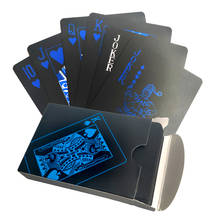 Золотые игральные карты набор Водонепроницаемый белый пластик черный цвет покер карты классические Волшебные трюки инструмент Покер игры подарок покер 2024 - купить недорого