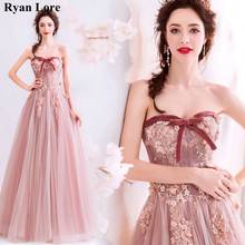 Vestidos De Fiesta De tul con escote corazón para mujer, ropa De noche Formal, elegante, con apliques, color rosa, 2020 2024 - compra barato