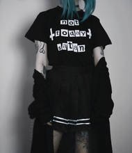 Женская футболка not today satan, Пастельная, Готическая футболка, японский стиль, гранж, черная футболка, крутой летний Графический слоган, tumblr, топы в готическом стиле-L011 2024 - купить недорого