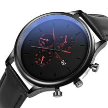 ECONOMICXI Men's Watch Fashion Leisure Leather Strap Luxury Ultrathin Quartz Calendar Summer Popular Watches Relogio Masculino 2024 - buy cheap