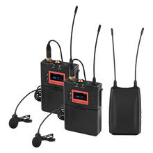 Wireless Lavalier Microphone System UHF 60-channels 2Transmitters 1Receiver for DSLR Camera Smartphone PC Sound Audio Interview 2024 - buy cheap