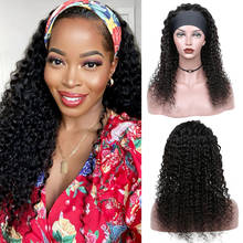 Deep Wave Headband Wig Human Hair Wigs For Black Women Glueless Brazilian Deep Cury Grip Headband Remy Human Hair Half Wig 2024 - buy cheap