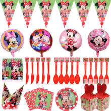 Disney Red Minnie Disposable Tableware Sets Plate Cup Napkin Balloon Kids Girl Birthday Party Baby Shower Decoration Supplies 2024 - buy cheap