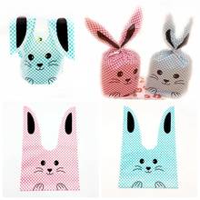 10pcs Cute Bunny Plastic Bag Wedding Favors And Gifts Birthday Decoration Kids Rabbit Ear Candy Cookies Xmas Plastic Gift Bags 2024 - buy cheap