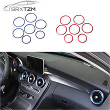 7PCS Fit For Mercedes Benz C Class W205 GLC X253 2015-17 Aluminum Air Vent Outlet Ring Cover Set Trim Car Stickers 2024 - buy cheap