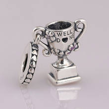 S925 Silver Pendant DIY Jewelry Achievement Trophy Dangle Charm fit Lady Bracelet Bangle Crystal Enamel 2024 - buy cheap