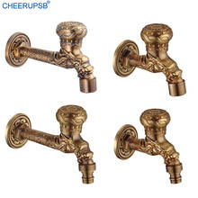 Bathroom Vintage Faucet Rose Gold Copper Bibcock Wall Mount Washing Machine Outdoor Garden Mop Tap Washroom Ceramic Spool Taps 2024 - buy cheap