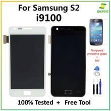 Pantalla LCD para Samsung Galaxy S2 I9100, montaje de digitalizador con pantalla táctil, piezas de repuesto + herramientas con marco 2024 - compra barato