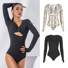 Latin Dance Costume Women Long Sleeves V-Neck Tops New Practice Clothing Cha Cha Samba Tango Competition Wear Leotards DNV14631 2024 - buy cheap