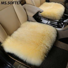 MS.Softex Natural Sheepskin Cushion Car Seat Cover Sofa Cushion Thicken Sheep Wool 2024 - buy cheap