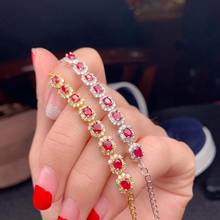 ruby bracelet red ruby gemstone bracelet women silver jewelry fine present real natural gem good color birthday gift 2024 - buy cheap