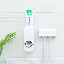 Kit de acessórios para banheiro com suporte de parede, com dispensador automático de creme dental, porta-escovas de dentes, conjunto para toalete 2024 - compre barato