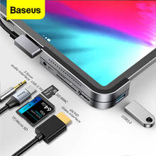 Baseus USB C HUB для iPad Pro 12,9 11 2018 Type C HUB to HDMI USB 3,0 PD Port 3,5 мм Jack USB-C USB HUB адаптер для MacBook Pro 2024 - купить недорого
