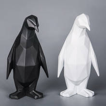 Escultura nórdica geométrica de pingüino, artesanía de resina, adornos modernos minimalistas, estatua creativa de Animal, regalo de decoración para el hogar y la Oficina 2024 - compra barato