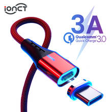 iONCT 3A fast charging USB-C Magnetic Cable for Xiaomi 5 Samsung Android mobile phone cord wire Magnet charger USB Type C Cable 2024 - buy cheap
