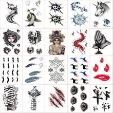 20 шт./компл. наклейка с имитацией татуировки, лиса, Будда, перо, племя, дизайн, временная татуировка, наклейка для мужчин, женщин, мужчин, искусственная татуировка, водонепроницаемая 2024 - купить недорого