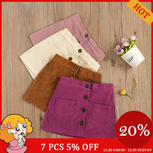 New 2021 Kids Baby Girls Fashion Corduroy Skirts Girls Stylish A-Line Skirt with Two Pockets for Party Daily Wear 1-5Y 2024 - buy cheap