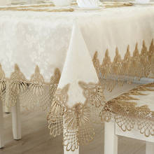 Mantel redondo de tela con encaje para mesa de café, cubierta de mesa de comedor para fiesta de boda, para restaurante, banquete, novedad 2024 - compra barato
