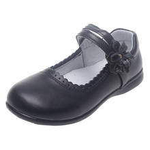 SKOEX Children's Shoes Girls Leather Mary Jane Flat School Uniform Shoes Kids Girl Dress Shoes for Party Formal Wedding Black 2024 - buy cheap