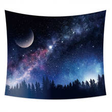 Starry Sky Galaxy Wall Tapestry Moon Forest Scenery Hanging Wall Tapestries Aesthetic Boho Wall Decor Bedroom Wall Decor Bedroom 2024 - buy cheap